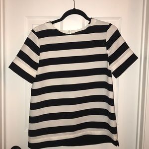 Black and white striped blouse